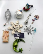 10 Christmas Tree Ornaments Bundle Mixed Lot Assorted Vintage