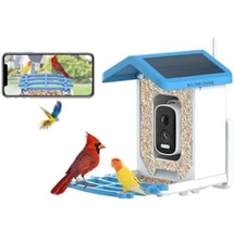Smart Bird Feeder with Camera Solar Powered,AI Identify Species,2K HD Video Auto