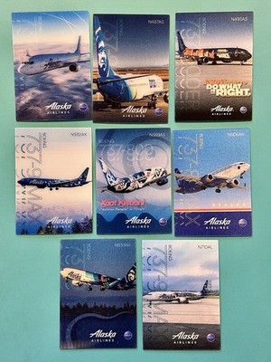 8 ALASKA AIRLINES PILOT TRADING CARDS