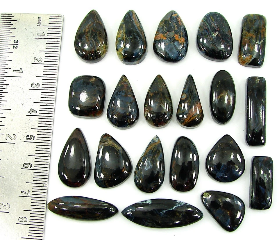 213.05 Ct Natural Blue Pietersite Loose Gemstone Cabochon 20 Pcs Stone Lot-27372 - Image 2 of 2