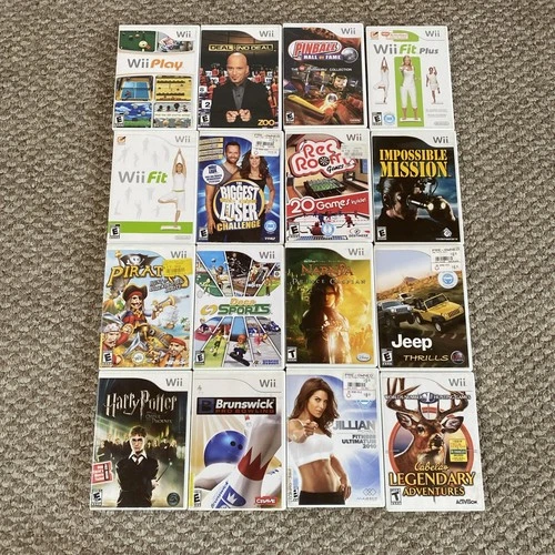 Wii Game Lot Of 16 Harry Potter Narnia Cabelas Deal Bowling Pinball Fitness CIB