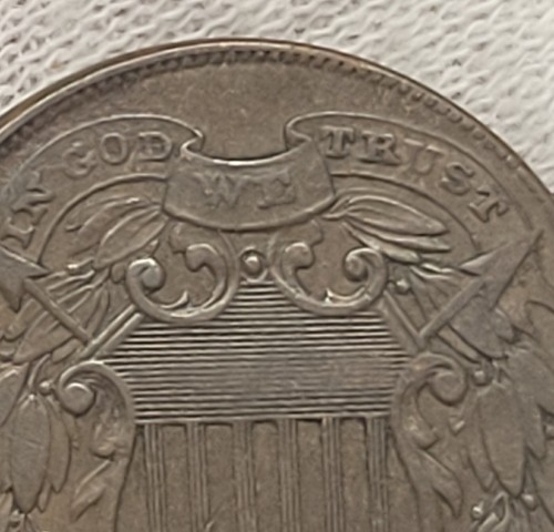 1864 Small Motto 2 Cent Piece Early Rare Key Date *ORIGINAL HIGH GRADE* - Picture 2 of 3