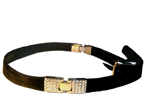 Brighton Black Leather & Faux Fur Leopard Vintage Skinny Belt Brighton Leather Faux Leopard Skinny Belt Size M/30 Silver  main image 4