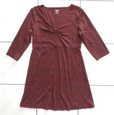 Toad & Co Rosalinda Dress Sz M Organic Cotton Red Athleisure Stretch V-Neck G694