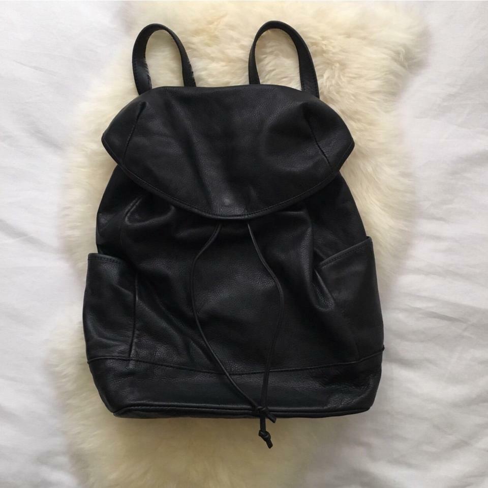 Zara Black Real Leather Minimalist Modern Chic Plain  display picture 3