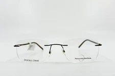 Naturally Rimless NR-365 Eyeglasses Frames Mens Brown 54-21-145  2382