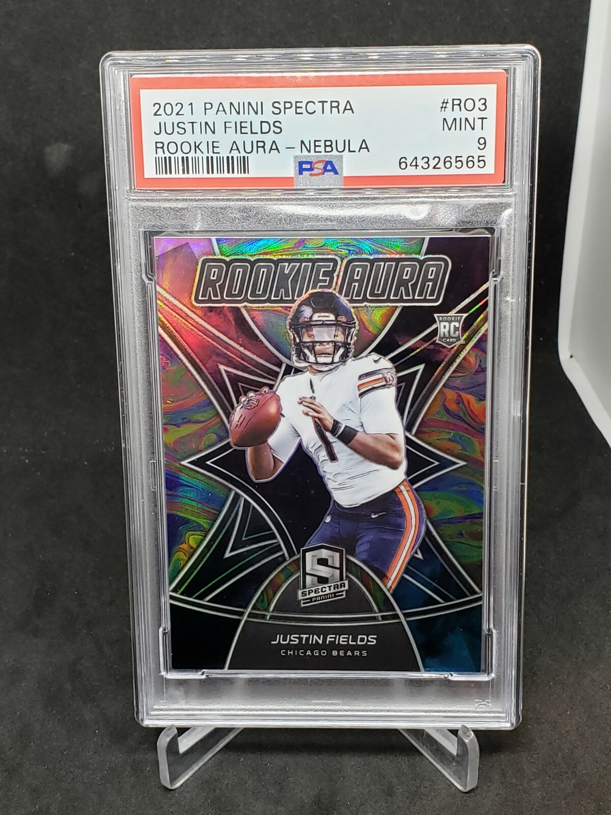 Justin Fields Panini Spectra Rookie Aura #RO3 Nebula