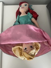 Disney Princess Ariel  Aurora Reversible Topsy Turvy Plush Flip Doll 15"