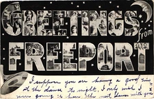Freeport Illinois Greetings Crescent Moon Postcard Posted 1906
