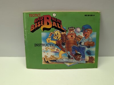 Bad News Baseball ( NES Nintendo ) Manual Only Star Code Fast Shipper Good! 
