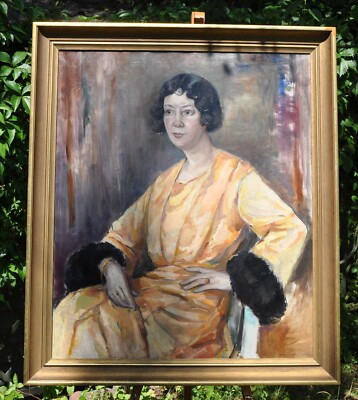 HUGO CARLBERG (1880-1943) - oil painting on canvas - sitting woman - Arte Arte