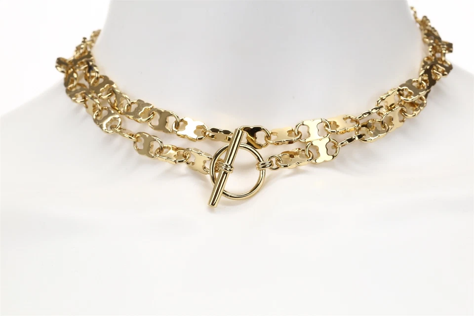 Collar de cadena de eslabones Géminis Tory Burch oro 150201 Foto 4 de 4