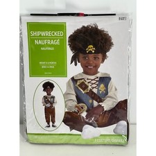 Shipwrecked Pirate Costume Infant 0-6 Months Jumpsuit Headscarf Sword Halloween