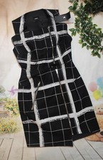 New Under By Underground Black And White Check zips Sexy Bodycon Dress size 6