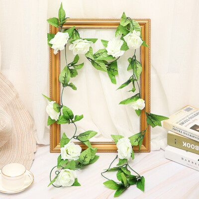 240cm Rose Blumenranke Künstliche Blumenrebe Arch Hochzeit Dekor Girlande Blumen