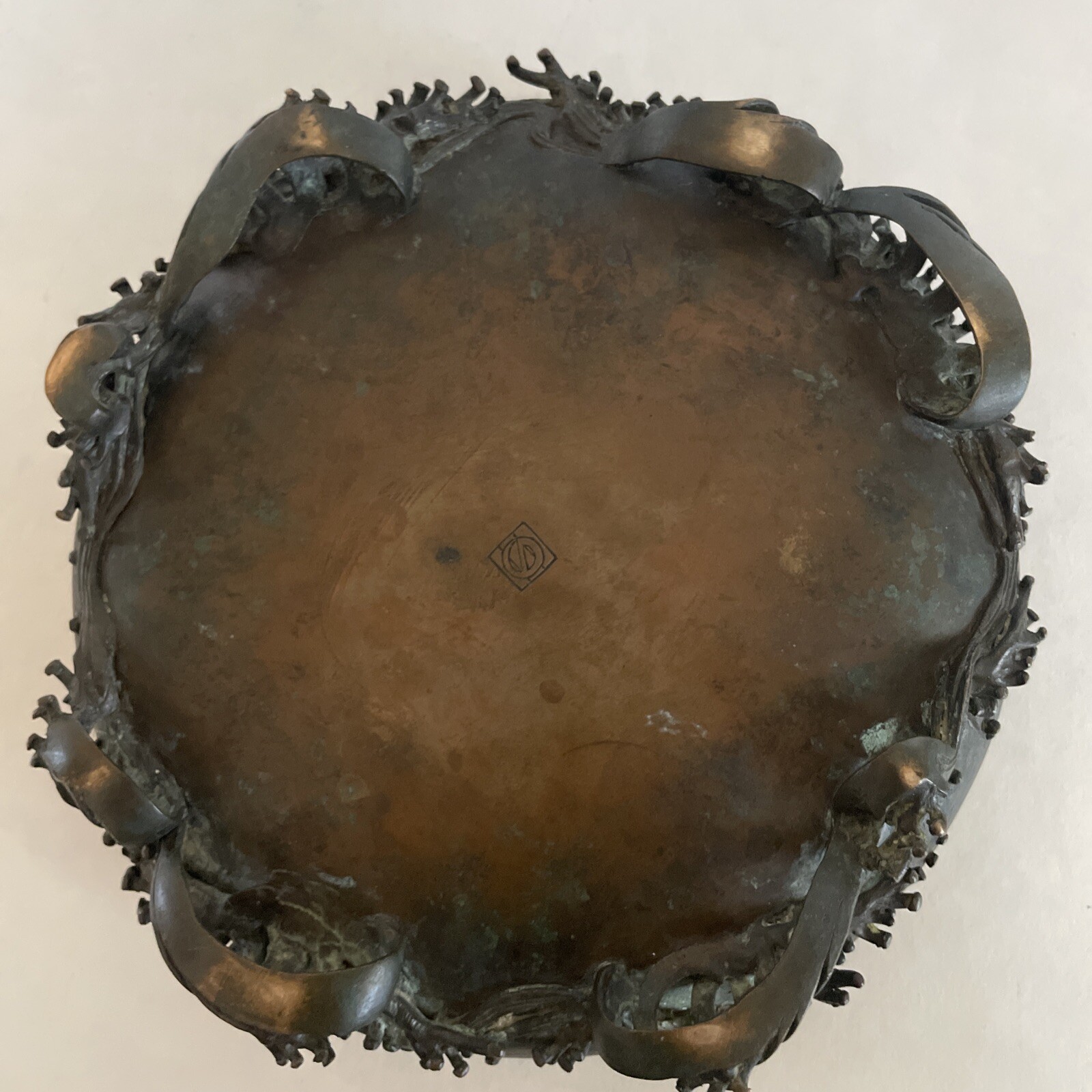 Antique Nogawa Meiji Period Japanese Mixed Metal Bronze Art Bowl