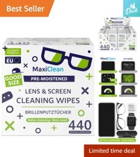 Lens Wipes - Eyeglass Cleaning Wipes - Cleans Optics, Removes Smudges - 440