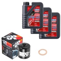 K&N ÖLfilter Set Liqui Moly 10W-40 Race 3L FüR Kawasaki EN 500 A EN500A Bj.1992