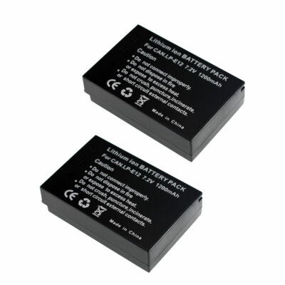 2XReplacement Battery Pack for Canon LP-E12 LC-E12 EOS M50