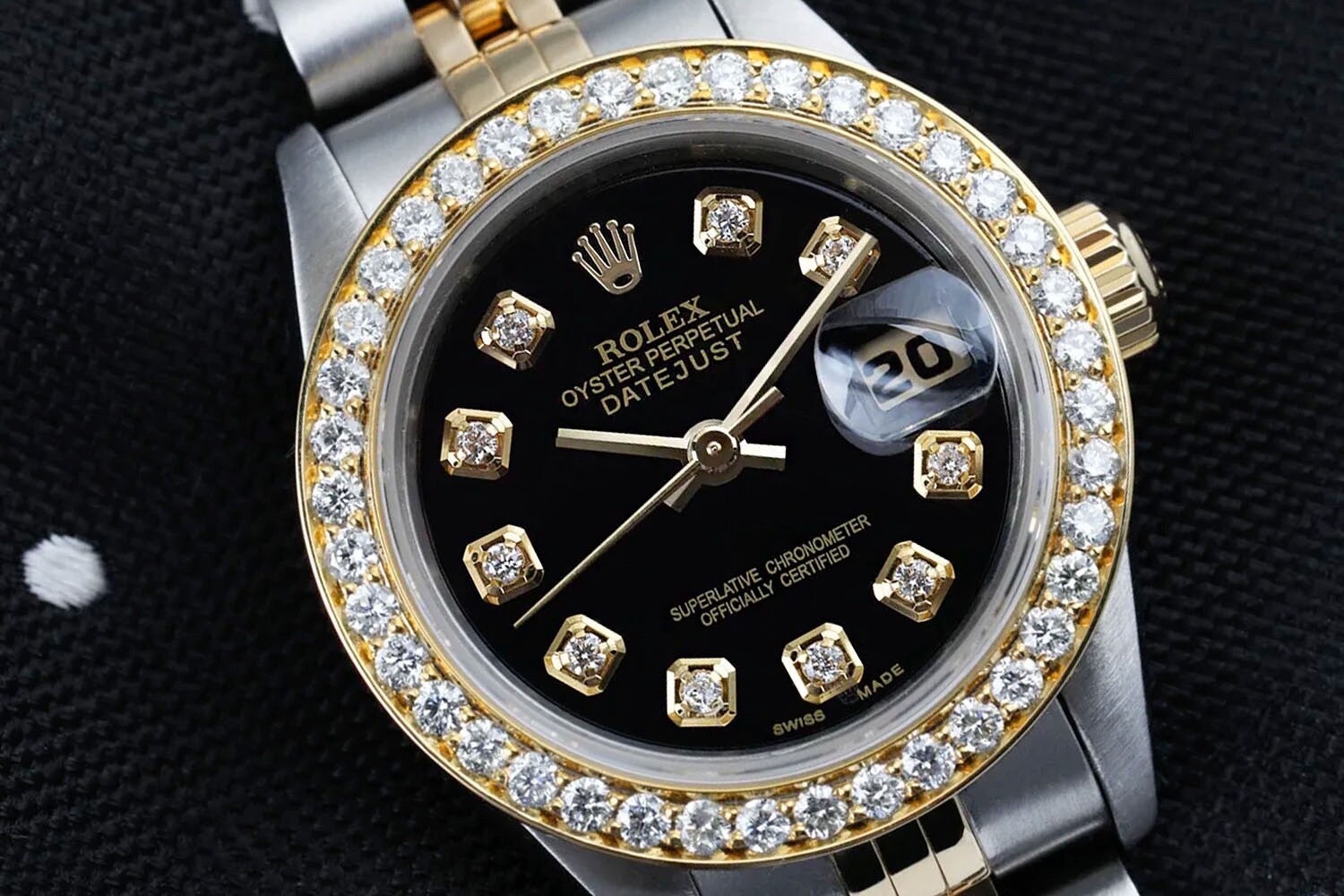 Rolex Datejust Black Diamond Two Tone