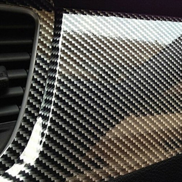 7D Glossy Carbon Fiber Vinyl Film Car Interior Accessories Wrap