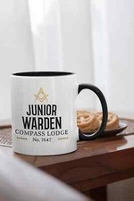 Personalised Freemason Mug - Junior Warden - Freemasonry Masonic Gift Present