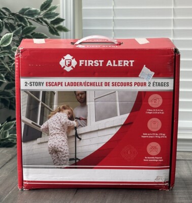 First Alert 1047153 Two Story 14 ft Emergency Escape Ladder, Holds Up-to 375 lbs