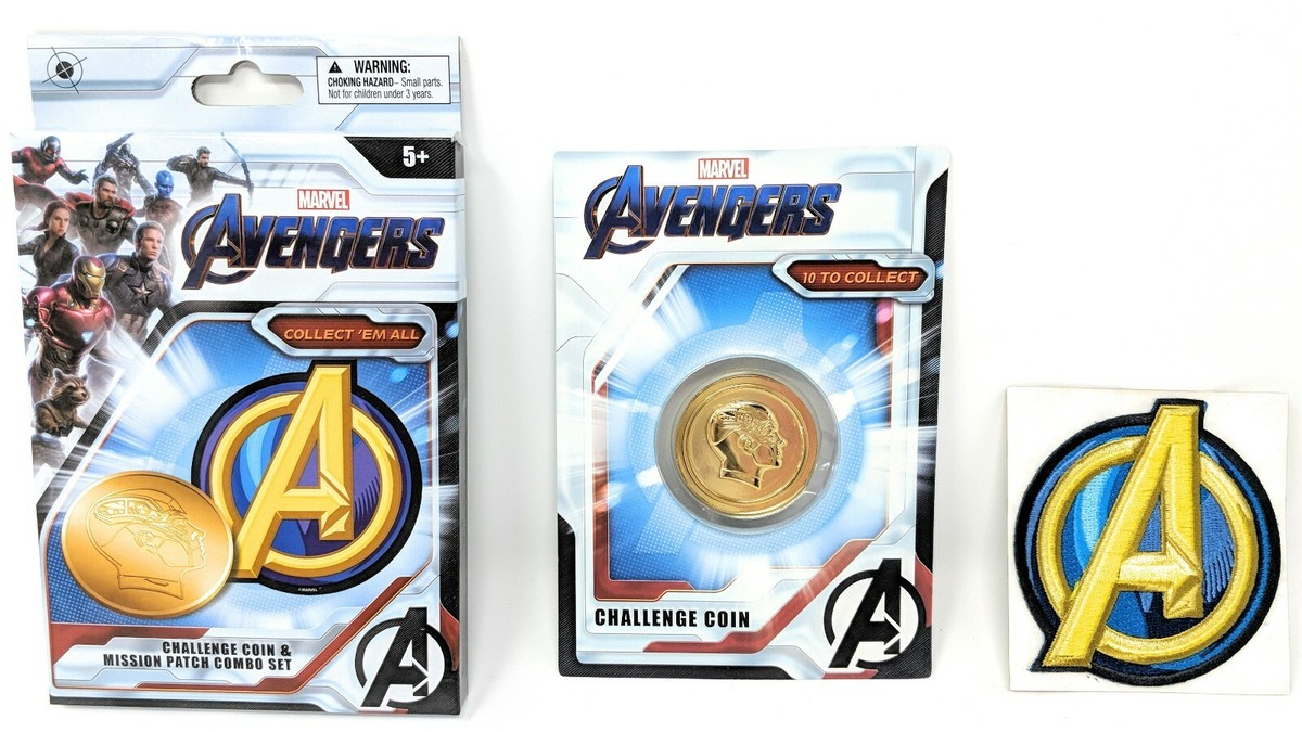 Marvel Avengers Endgame Challenge Coin & Mission Patch Set