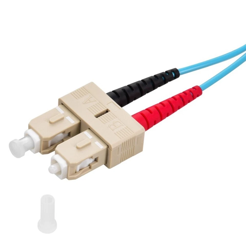 50M LC-SC UL MultiMode Duplex 50/125 OM4 Fiber Optic Patch Cable Cord OFNR Aqua - Image 3 of 3
