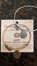 Wind and Fire HOCKEY Expandable, Stackable Bangle Bracelet W/ CHARM