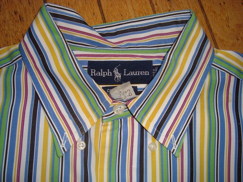 POLO RALPH LAUREN MEN'S 100% COTTON CLASSIC FIT SHIRT SIZE LARGE HARDLY WORN! - Picture 5 of 9