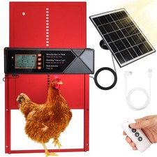 Automatic Chicken Coop Door Solar Powered, 4 Modes Automatic Chicken Door wit...