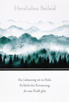 Trauer Beileid Kondolenz Karte Mit Umschlag, Unverpackt, Herzliches Beileid Wald