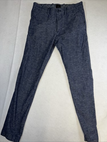 J Crew Men’s 484 Slim  Pants Stretch Chino Blue Chambray 29 X 32 - Picture 1 of 8