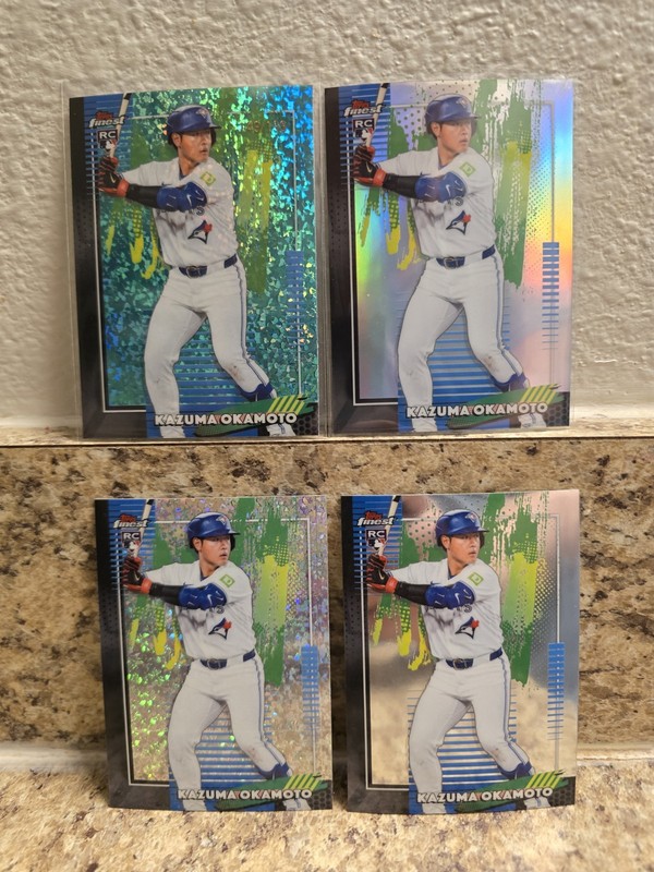 2026 Topps Finest Kazuma Okamoto /199 Teal Mini Diamond, Refractor, Mini Diamond