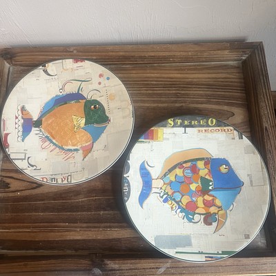 Casa Moda Coastal Florida 2 Dessert Plates Multicolor NIB P. Brent Artist