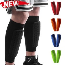 1Pcs Women Men Football Shin Guards Soccer Honeycomb Anti-collision Compression