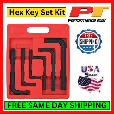 Performance Tool W1939 Jumbo SAE Hex Key Set 6pc Allen Wrench Set 3/8 3/4 Steel