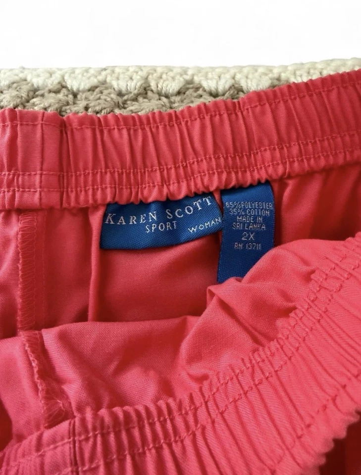 Pantalones deportivos Karen Scott para mujer rosa pierna ancha talla XXL nuevos con etiquetas Foto 4 de 4