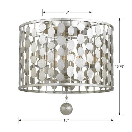 Crystorama Lighting Group 544 Layla 3 Light 15"W Flush Mount Drum - Gold - Picture 2 of 12