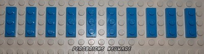 Lego Basic 10 Platten 1x3 dark azur #3623 NEUWARE