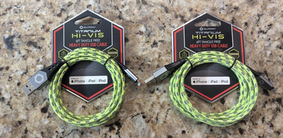 Celltronix 6 ft Titanium 8 Pin iPhone Compatible USB-A Charging Cable Neon 2pk