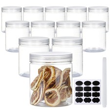 12 Pack 16oz Plastic Food Storage Containers with Screw Lids for Snack Salad