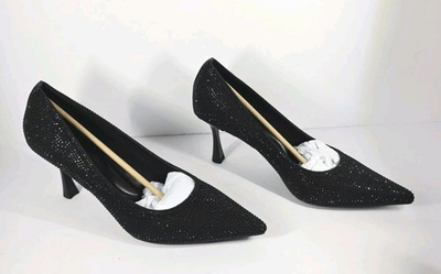 #ad #ad Cosy Island Diamond Style Pointed Toe Low Heeled Pump size 9.5 Black New $38.95