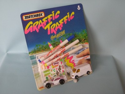 Matchbox Ford Transit Modified Racer White Graffic Traffic Rare in Blister Pack