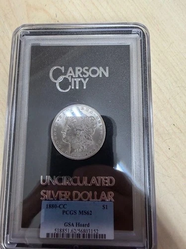 1880 CC $1 GSA PCGS MS 62 Morgan Silver Dollar, Better Date  Carson City GSA