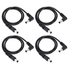 2Ft 5.5mm x 2.1mm Male to Male 90 Degree DC Power Extension Cable 4 Pcs