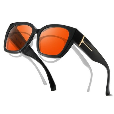 Trysee Oversized Fit Over Blue Light for Women Men - Orange Lenses for Better...
