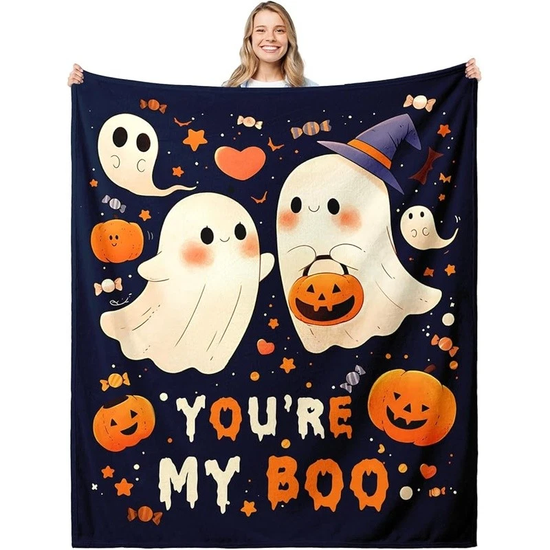 Halloween Ghost Throw Blanket for Couples