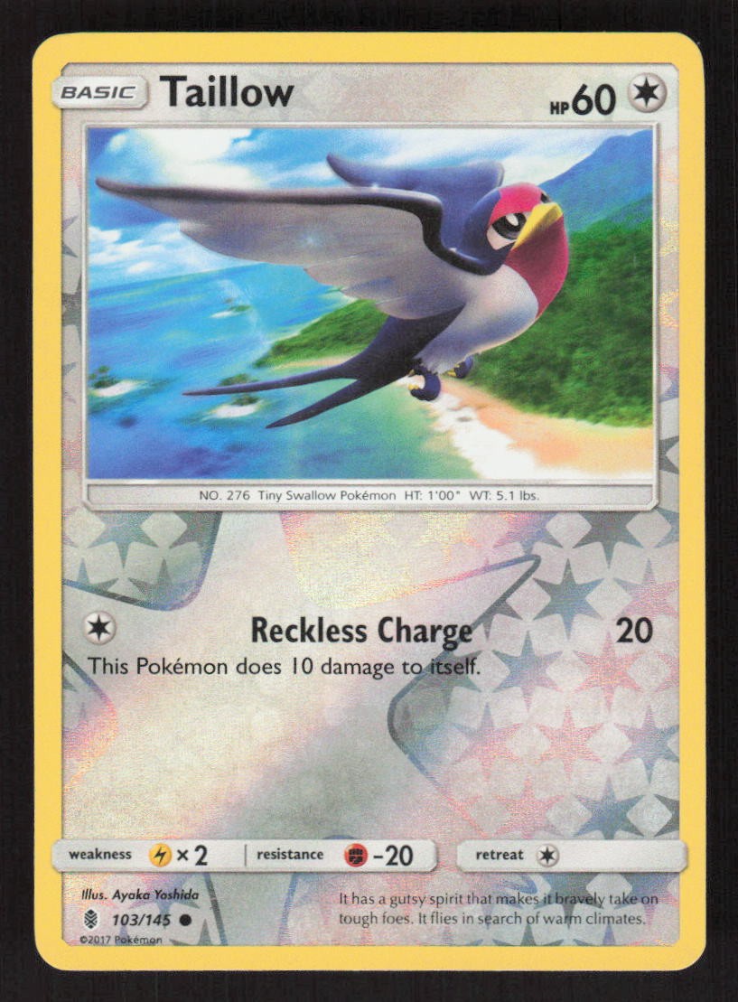 Pokemon TCG SM Guardians Rising Reverse Holo Taillow #103/145
